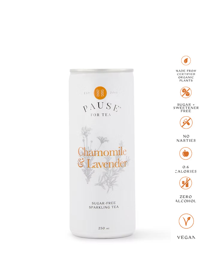 PAUSE for Tea: Chamomile & Lavender Sugar-Free Sparkling Tea