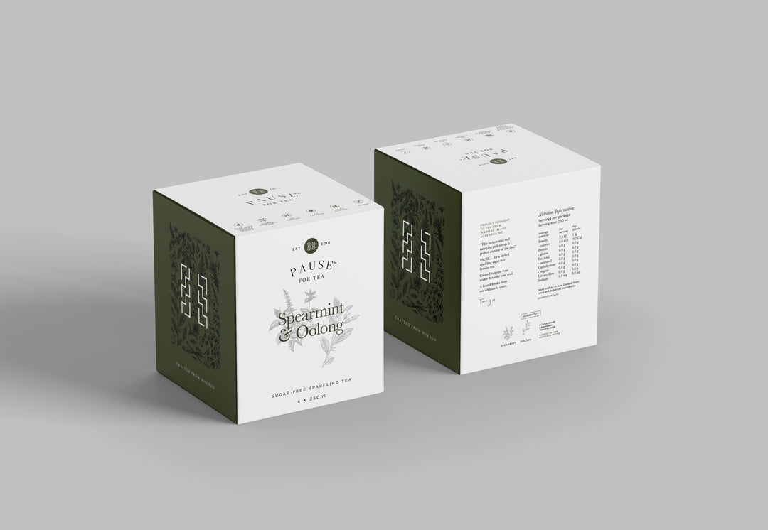 PAUSE for Tea: Spearmint & Oolong Sugar-Free Sparkling Tea‬ ‭