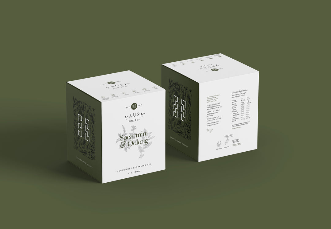 PAUSE for Tea: Spearmint & Oolong Sugar-Free Sparkling Tea‬ ‭