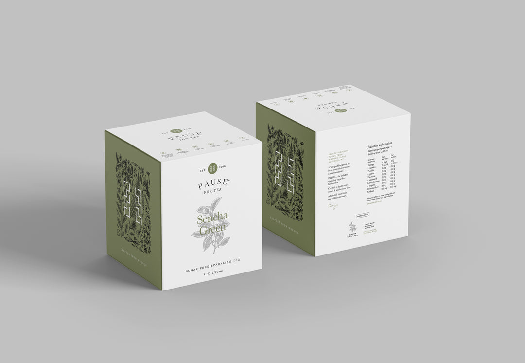 PAUSE for Tea: Sencha Green Sugar-Free Sparkling Tea