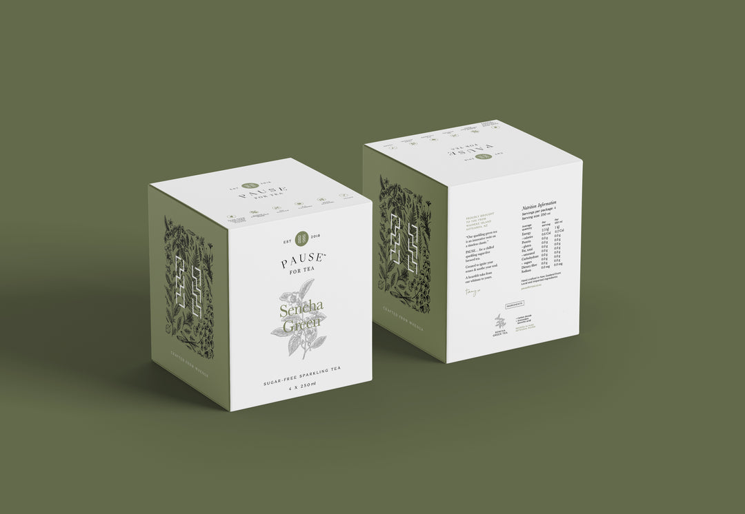 PAUSE for Tea: Sencha Green Sugar-Free Sparkling Tea